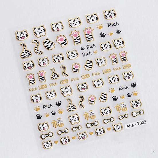 Maniküre-Aufkleber, leicht anzuwenden, leichtes Papier, Neujahrs-Glückskatze, Nageltransfer