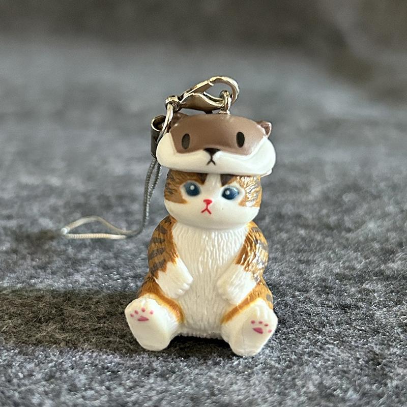 Aquarium Lucky Cat Key Chain Mobile Phone Chain Charm Pendant Bag Hanging Doll Decoration Women Girls Cute Accessories