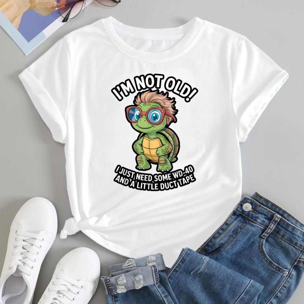 Retro Graphic T-shirt Funny Turtle I'm Not Old Humorous Aging Tortoise Gift Tee