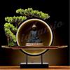 Murti de Bouddha Gautama Noir - Parfait Idole de Dieu pour Tableau de Bord de Voiture et Petite Statue de Bouddha pour Décoration Intérieure, Articles Cadeaux,