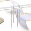 ZHOUYANG Chain Earring For Women Simple Style None Stone Rose Gold Color Ear Line Fashion Jewelry  ZYE236 ZYE237