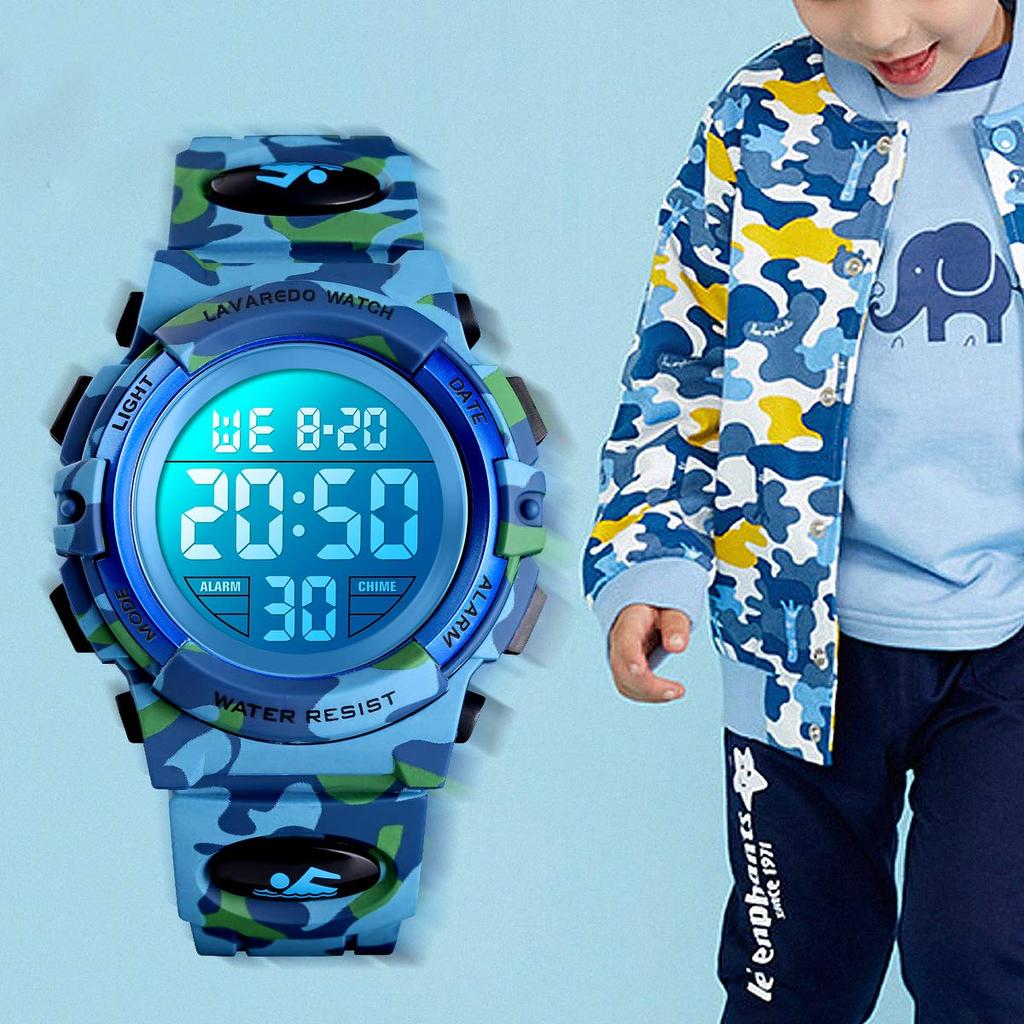 Hodinky pre chlapcov Digitálne hodinky Chlapčenské športové hodinky Vonkajšie Multifunkčné 50m Vodotesné Upozornenie Dátum Deň Displej Duálny čas LED Analógový displej Detské