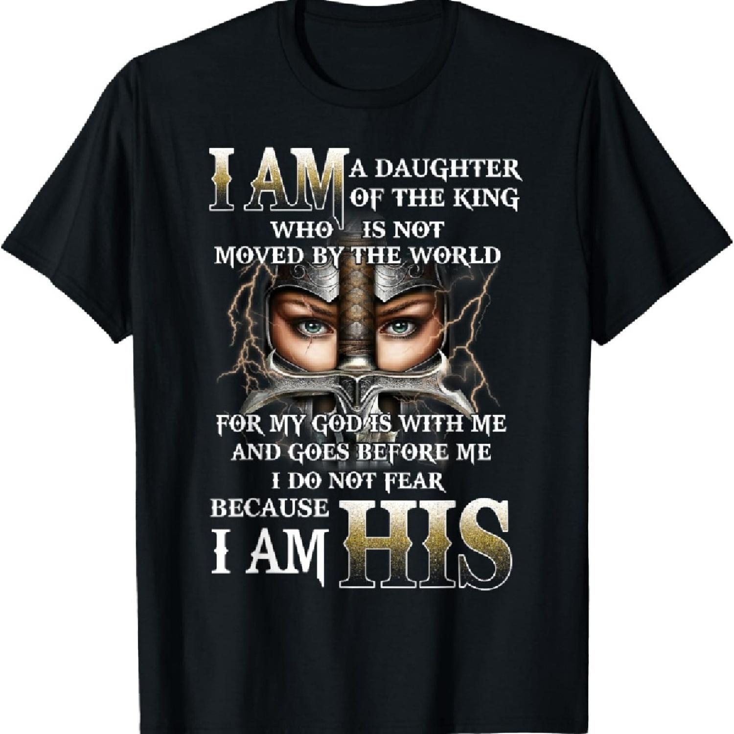

I Am His Daughter of a King, Warrior of God, Christian Women T-Shirt XXXXXL чёрный