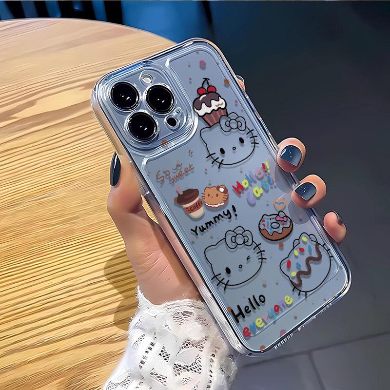 Hello Kitty Transparent Case for Apple 16 Pro Max, 15 Plus, 13, 14, and 12/X