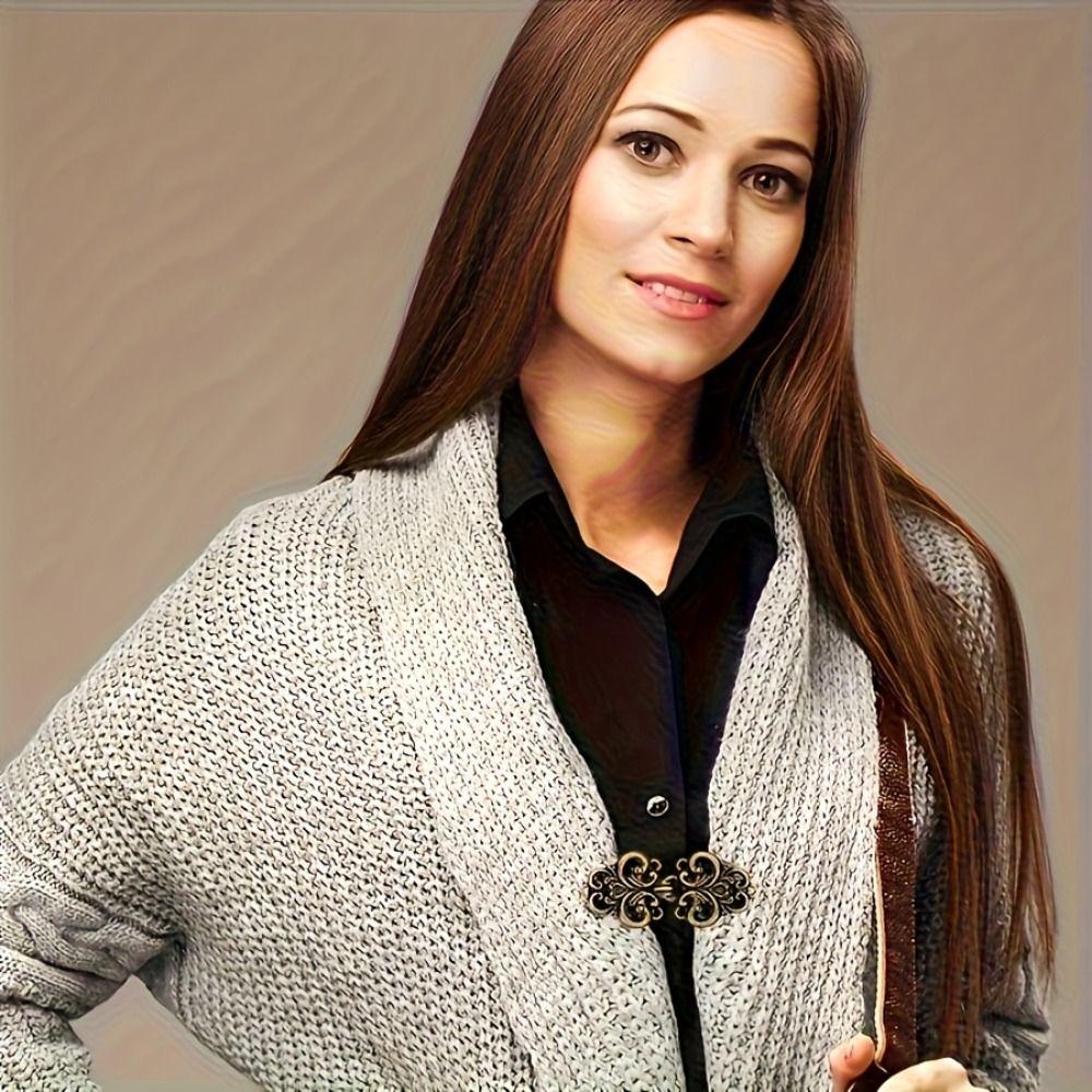 Elegant Cape Cloak Fastener Vintage Style Shawl Clasp Sweater Clip  Blouse Collar