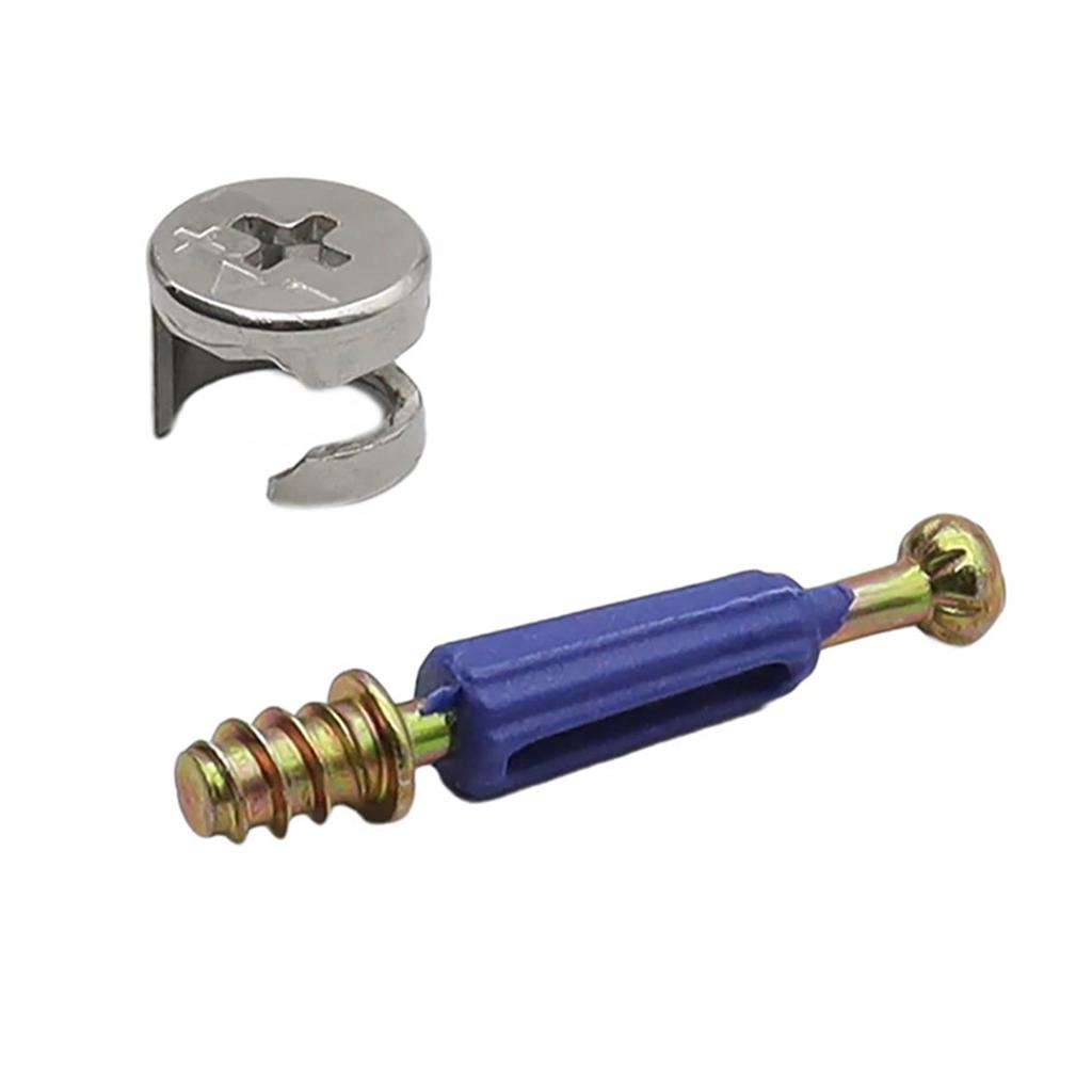 100Pcs Eccentric Wheel Cabinet Lock Nut With Screws for Secure Furniture Assembly Portable for Cabinets and Dressers