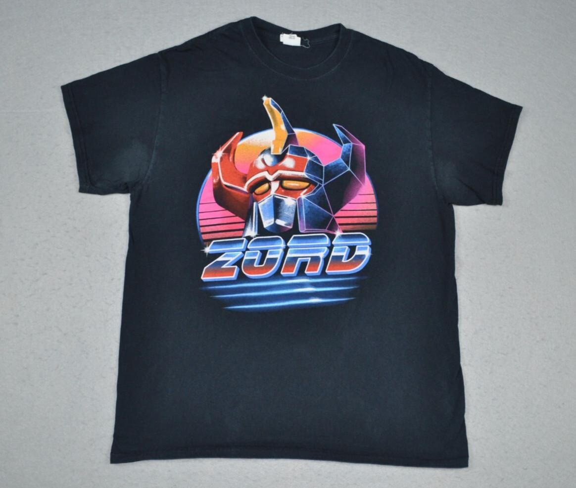 Power Zord Power Rangers Retro Remake Black Gildan Tagged Adult Large T Shirt Unisex T-Shirt XL