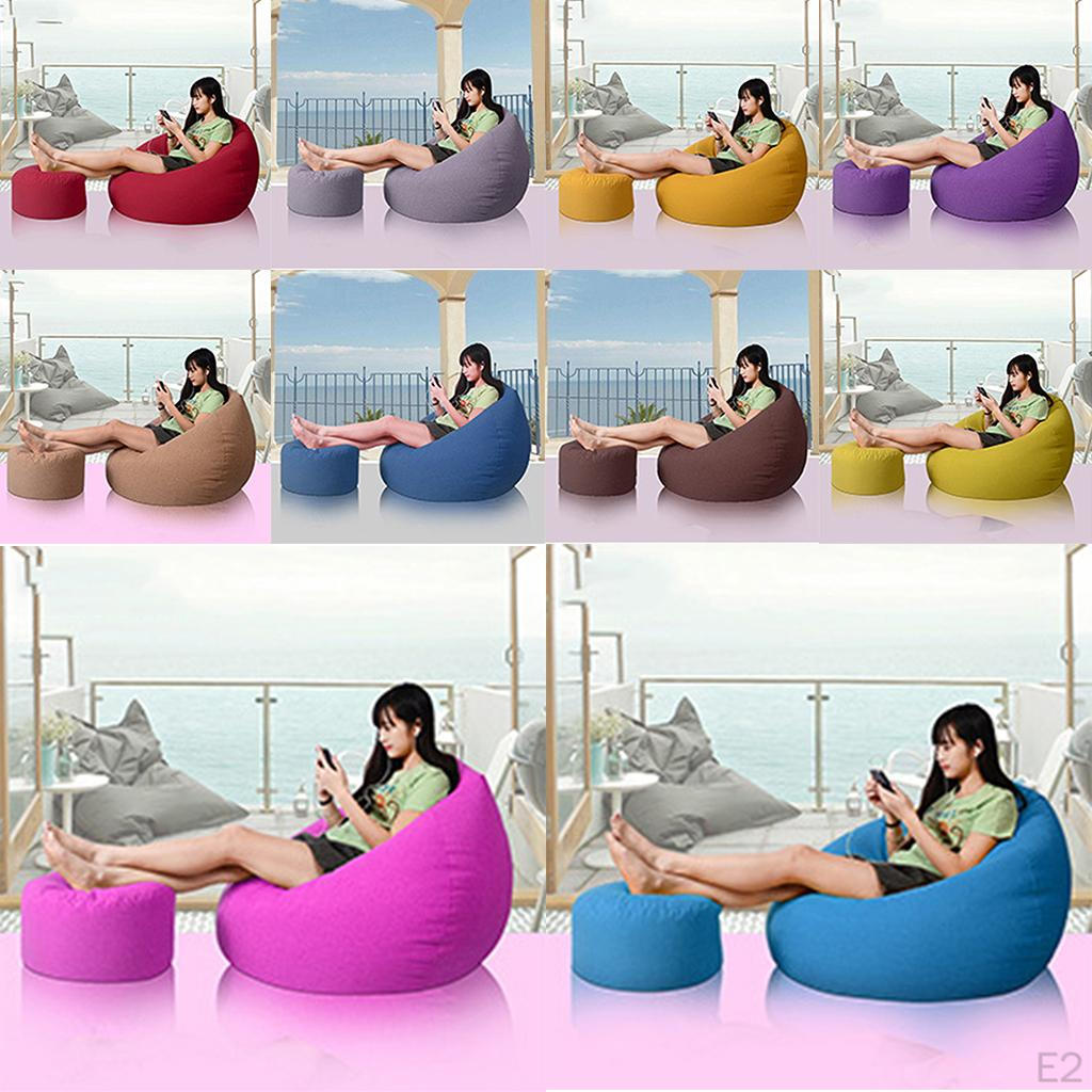 , Round Ottoman with Storage Cover for Pillows Toy Organizer