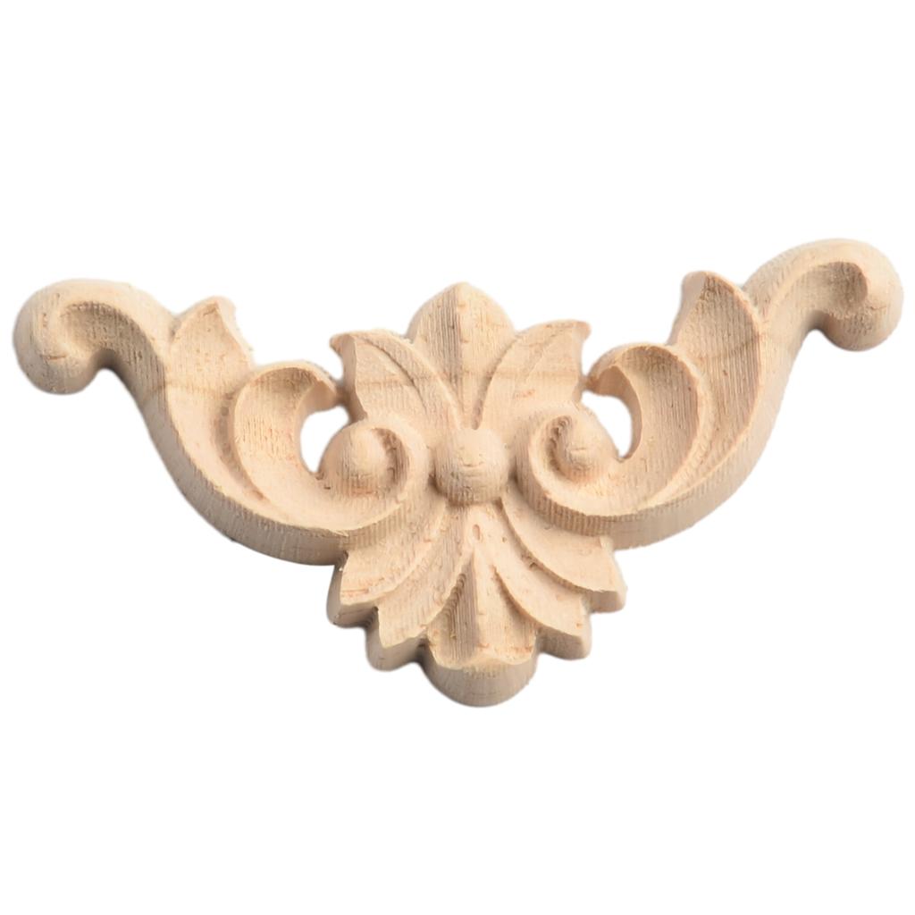 4pc Wooden Carved Corner Onlay Applique Furniture Mouldings Decal DIY Corner Onlay Decoration Frame Decor Cupboard Cabinet Decal