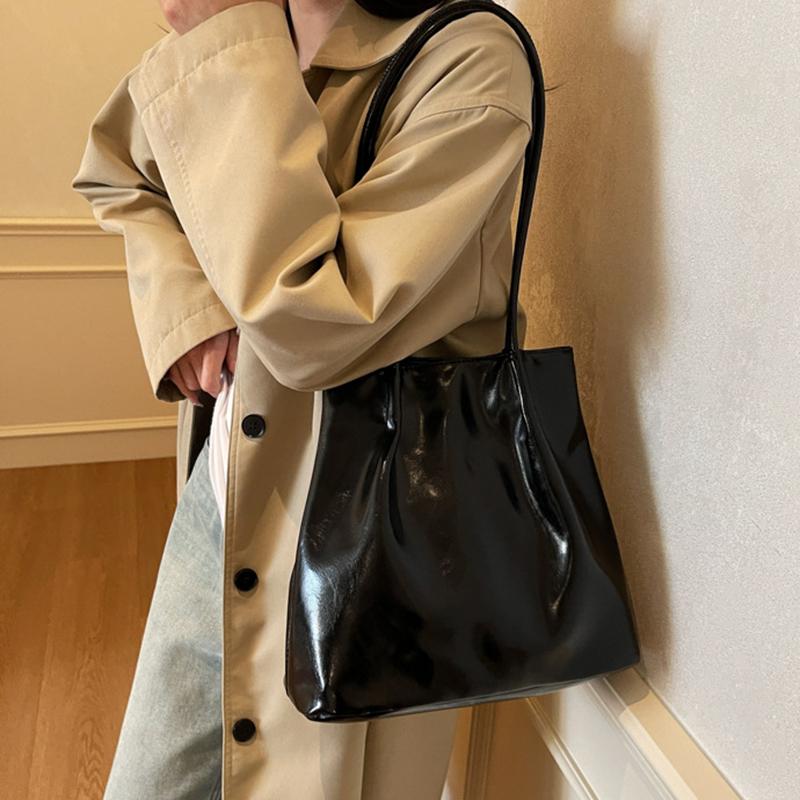 Nuevo Bolso Tote de Moda para Mujer de Gran Capacidad, Bolso Balde Elegante de Color Sólido, Bolso Suave para Desplazamientos, Bolsos de Hombro de PU a la Moda para Señoras