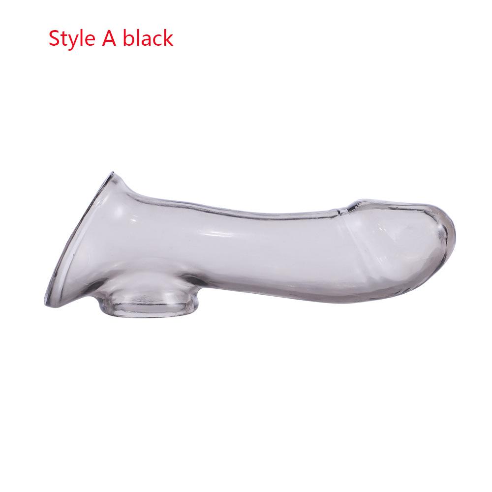 Reusable Penis Sleeves High Elastic Condoms Cock Soft Extender Enlargement Delay Ejaculation Sex Toys for Men Couple Sex Product