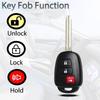 Key Fob Keyless Entry Fits for Toyota Tacoma RAV4 Prius C 4Runner 2013 2014 2015 2016 2017 2018  Remote Control Head Key Replacement HYQ12BDM