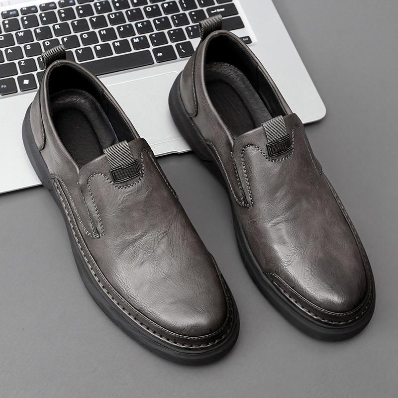 Spring Autumn New Men's Genuine Leather Shoes Soft Sole Casual Shoes Commuter Driving Shoes Men's Work Shoes Free Delivery
