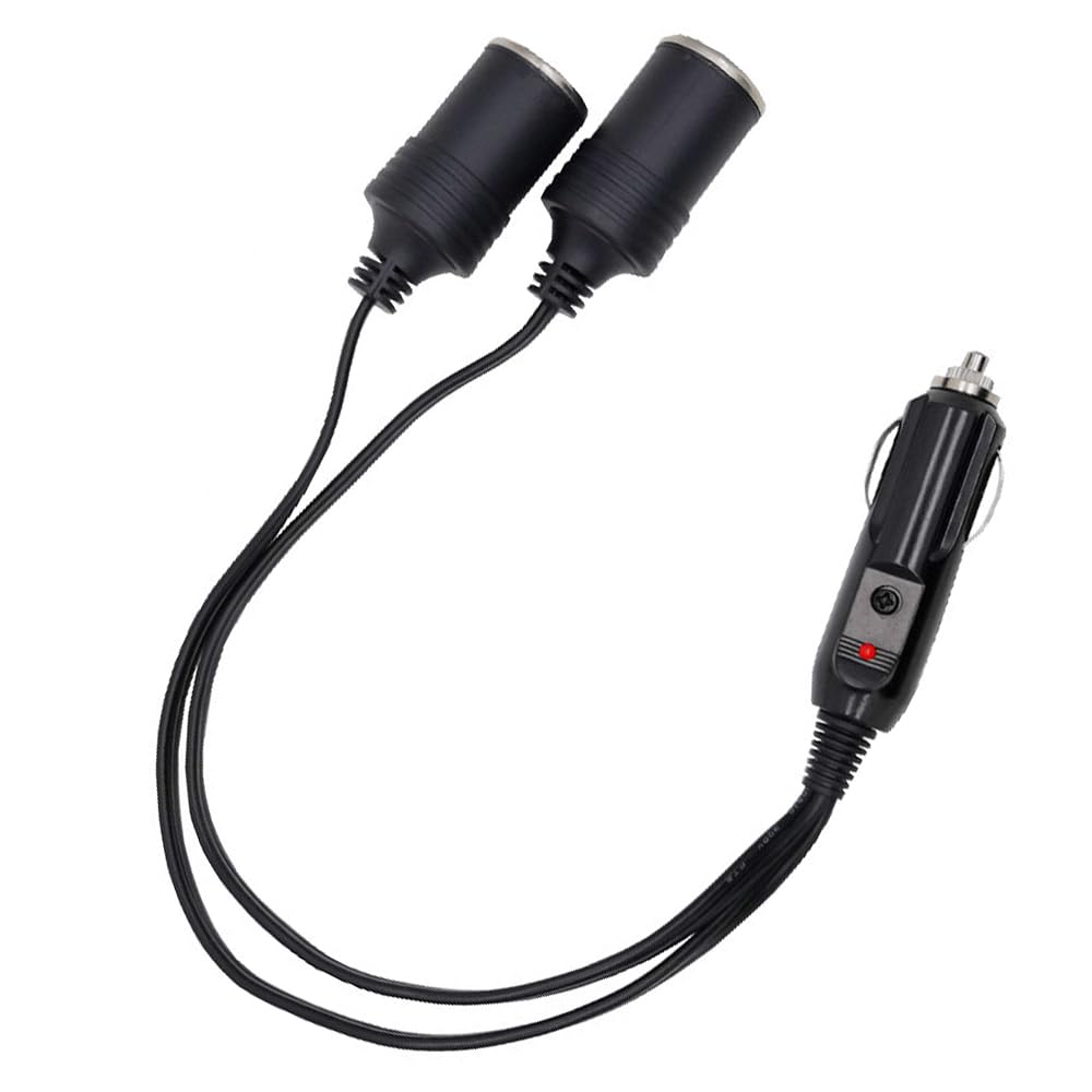 LKCCTK Dual Cigarette Lighter Sockets, Compatible with 12 V/24 V, For Cars, High Power