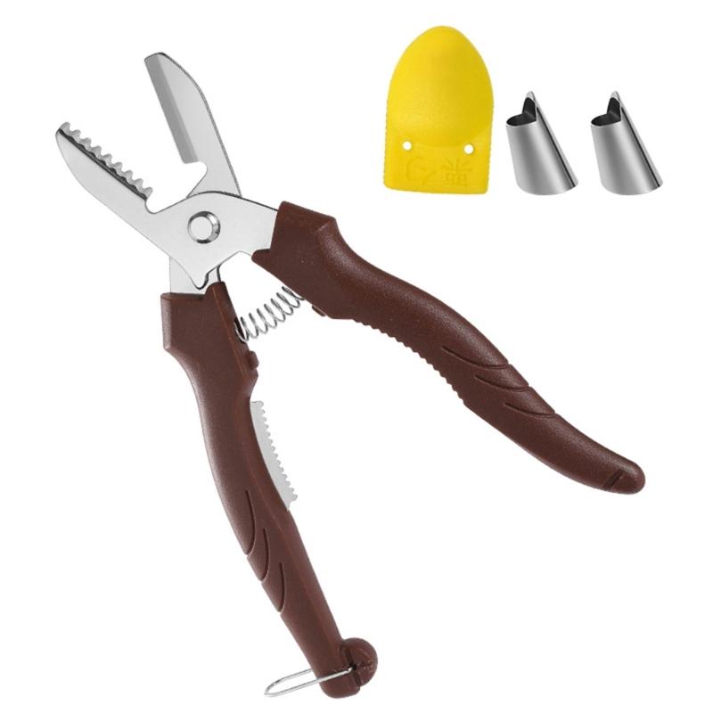 Functional Stainless Steel Chestnut Crackers Tool With Double Function Peeling and Shelling for Kitchen Efficiency коричневый