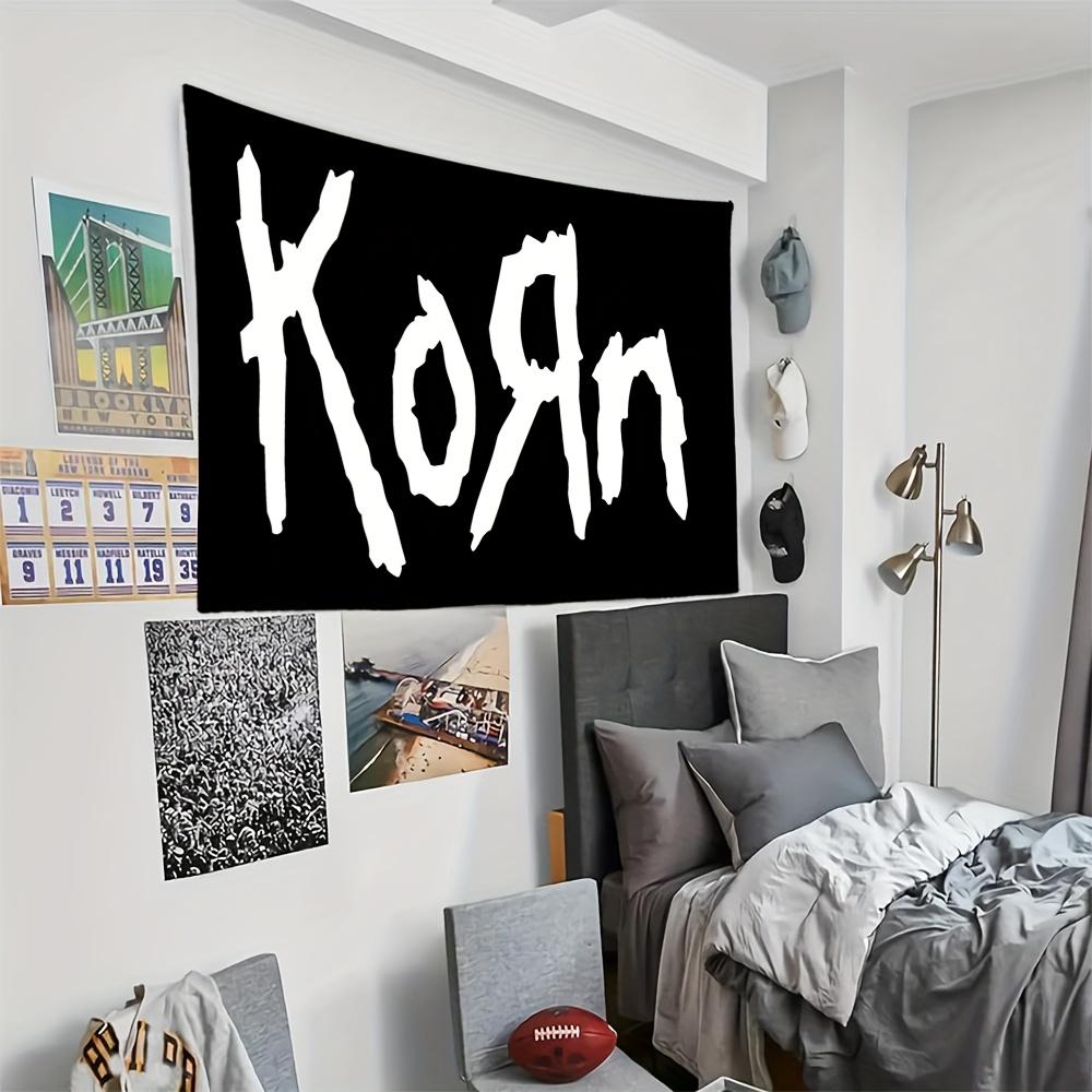 1Pc Korn Band Tapestry Heavy Metal Pop Singer Rock Music Theme Wall Hanging Indoor Decor For Bedroom Wall Art Decor