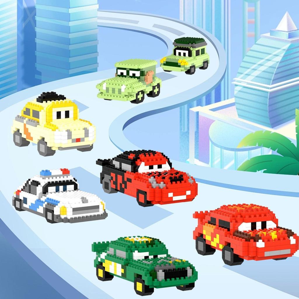Cars Building Blocks Lightning McQueen Jackson Storm Cartoon Character Toys Sally Carrera Lega For Children Birthday Gifts