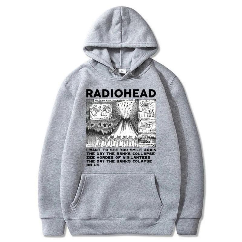 

Винтажная толстовка Radiohead bluza z kapturem XS светло-серый