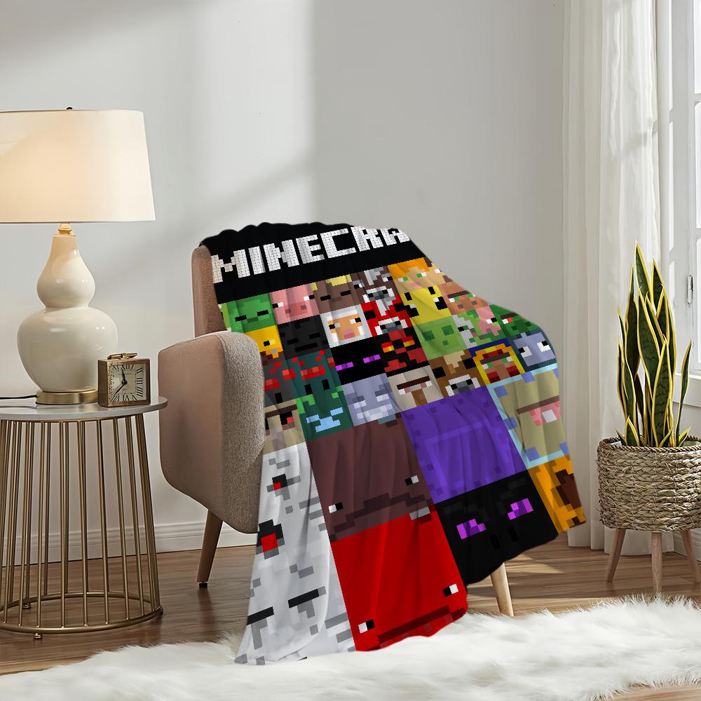 Game M-Mine-Cute C-craft Funny Fashion Blanket Plush Nap Sofa Rug for Living Room Office Bedroom Birthday Home Travel Kid Gifts