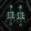 Silver Needle Rhinestone Flower Water Drop Tassel Earrings - Light Luxury High-End Court Style for Women.