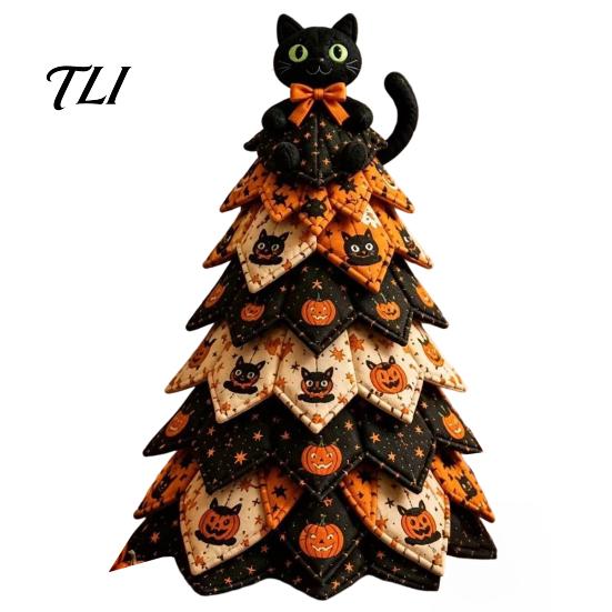 Seasonal Home Decor Projects DIY Quilted Fabric Christmas Tree Craft Kit, Vintage Patchwork Handmade Ornament Set Xmas Sewing Set, Tabletop