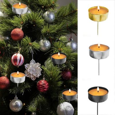 4 STÜCKE Eisen Teelicht Kerzenbecher 4,2 cm Festliche Atmosphäre Kerzenzubehör Weihnachtsbaum Spieß Teelichthalter Eisen