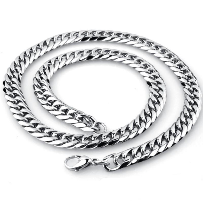 2025 Trendy Stainless Steel Necklace & Thick Macho Titanium Bracelet for Bodybuilding Enthusiasts