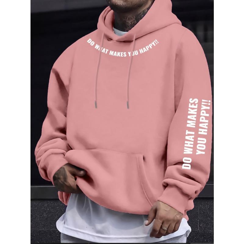Spring/Autumn New Printed Men's Drawstring Hoodie with Kangaroo Pocket