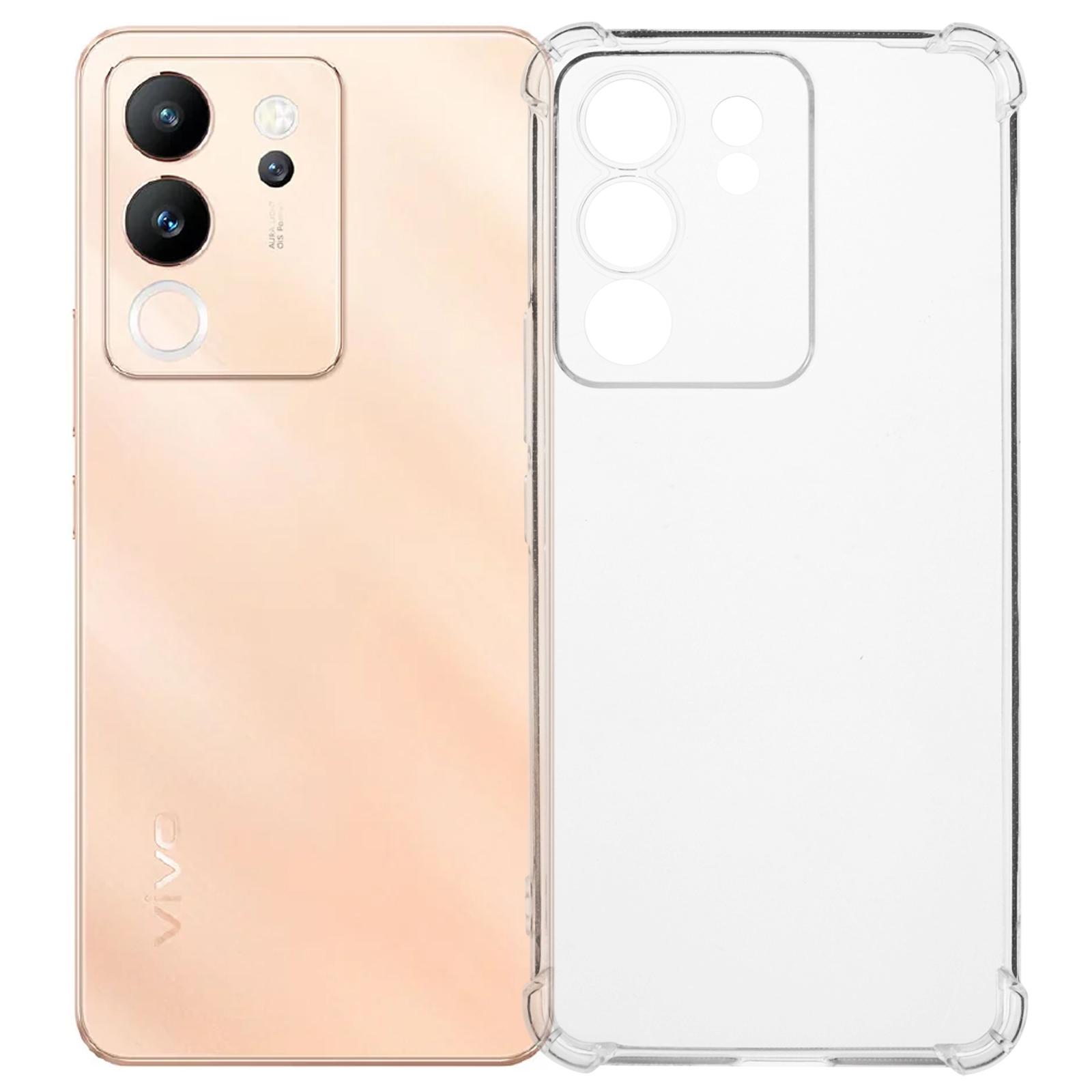 Для vivo V30 Lite 5G TPU чехол усиленный четырехугольный противоударный прозрачный чехол для телефона A