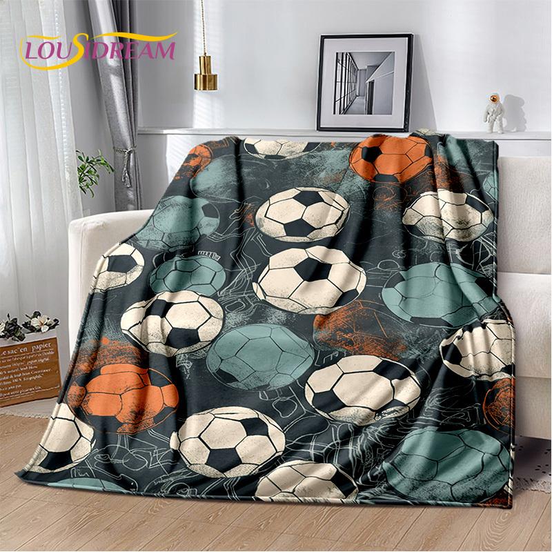 29 Stil Futbol Sahası Futbol Spor Karikatür Yumuşak Battaniye, Ev Yatak Odası Yatak Kanepe Seyahat Örtüsü Çocuk Hediyesi için Yumuşak Atma Battaniye