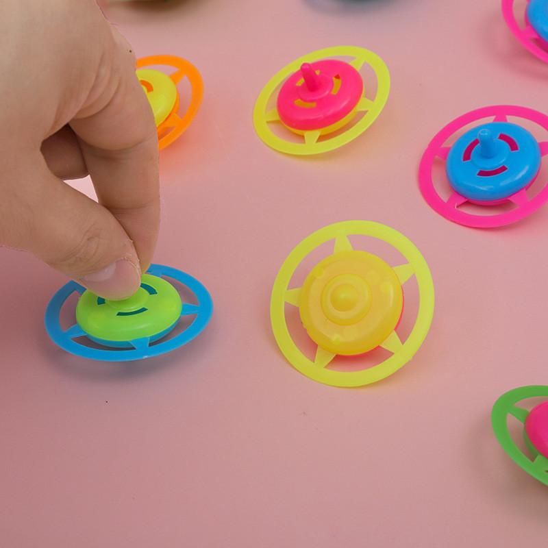 Plastic Spin Kids Gyroscope Toy With Bright Swirl Colors For Fun Play Gift