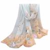 Floral Print Chiffon Scarf Shawl 150*50cm Long Scarf  Outdoor Accessories