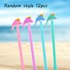 12Pcs Creative Cute Crown Dolphin Gel Pen Black 0.5mm Gel Pen Stationery Learning Supplies Pen Dolphin Shape Gel Pen Cute Stationery Cartoon Whale Wat