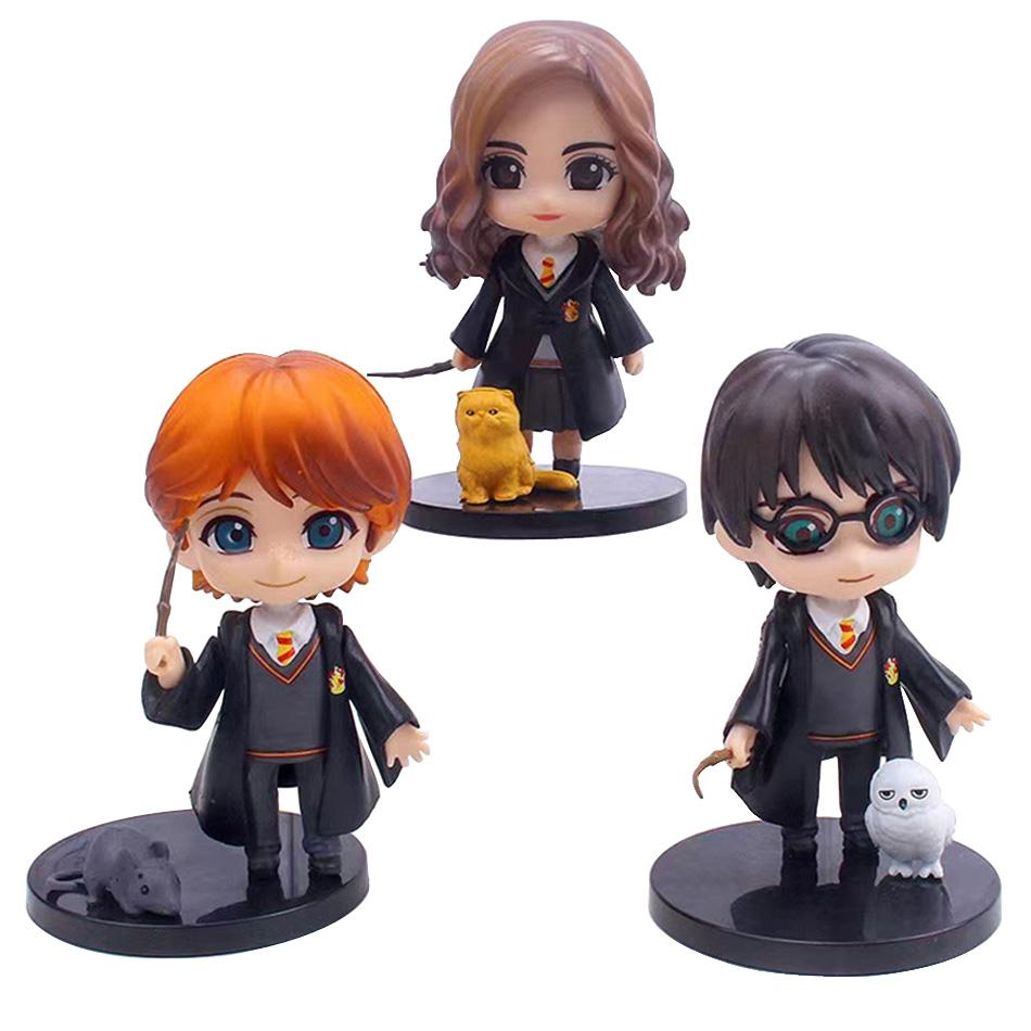 

3-10pcs/set Harri Style Potter Posket Hermione Ron Hedwig Vinyl Figure Toy Cake Decor Car Model Doll Gift Toys Q PVC Kid Friendly Entertaining Fun