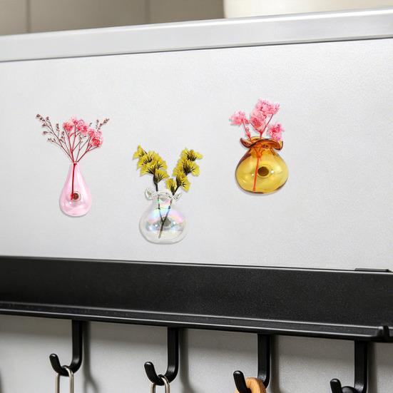 Mini Vase Refrigerator Magnet, Miniature Flower Vase Fridge Magnet, Plants Not Included, Cute Tiny Vase Magnet for Whiteboard Locker Office Kitchen