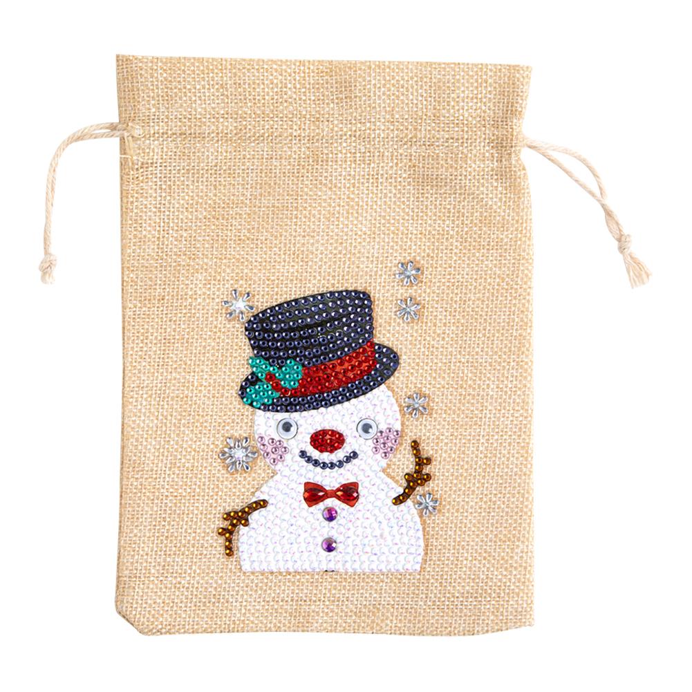 

20x14cm 5D DIY Diamond Painting Christmas Linen Gift Bag Cartoon for Home Decor