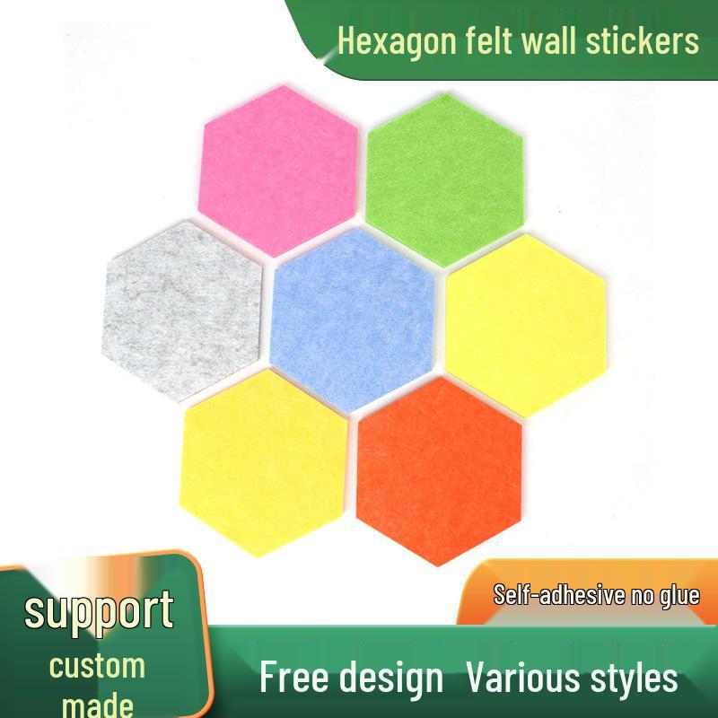 

Colorful Felt Hexagon Self-Adhesive Wall Stickers for Sofa Backgrounds and Kindergarten Displays White Hexagon Patch