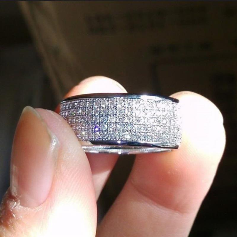 Five-Row Diamond Ring, Popular Fashion Unisex Jewelry