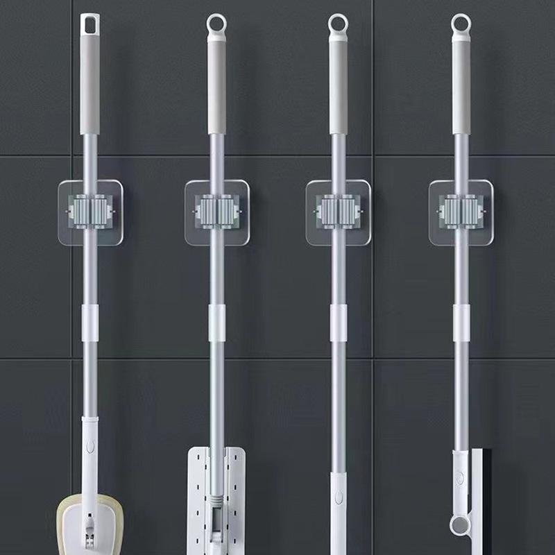 Mop Clip Wall-Mounted Hook: Punch-Free Storage Rack for Bathroom & Toilet