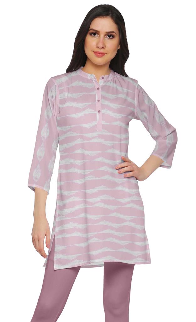 Moomaya Printed Side Slit Short Kurta Tunic For Women Summer Wear Ladies