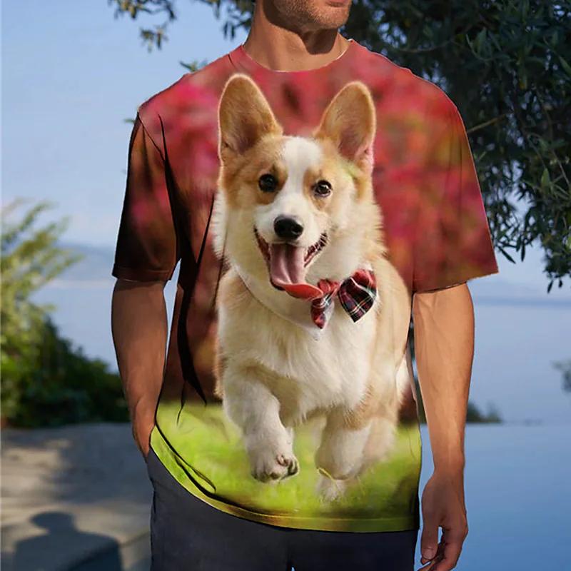 Men's Tee Fun Clothing Harajuku Cat T-shirt Animal Top Male Street Summer Casual Short Sleeve Pullover O-neck Oversized Clothes