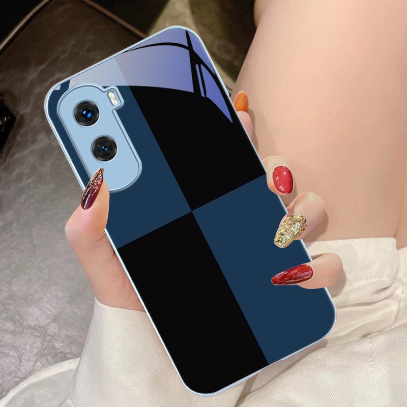 Black And White Grid For Honor 200 90 8X 9X Pro Lite P50 P40 Nova 10 11i P60 Magic4 6 Mate 20 50 Tempered Glass Phone Case