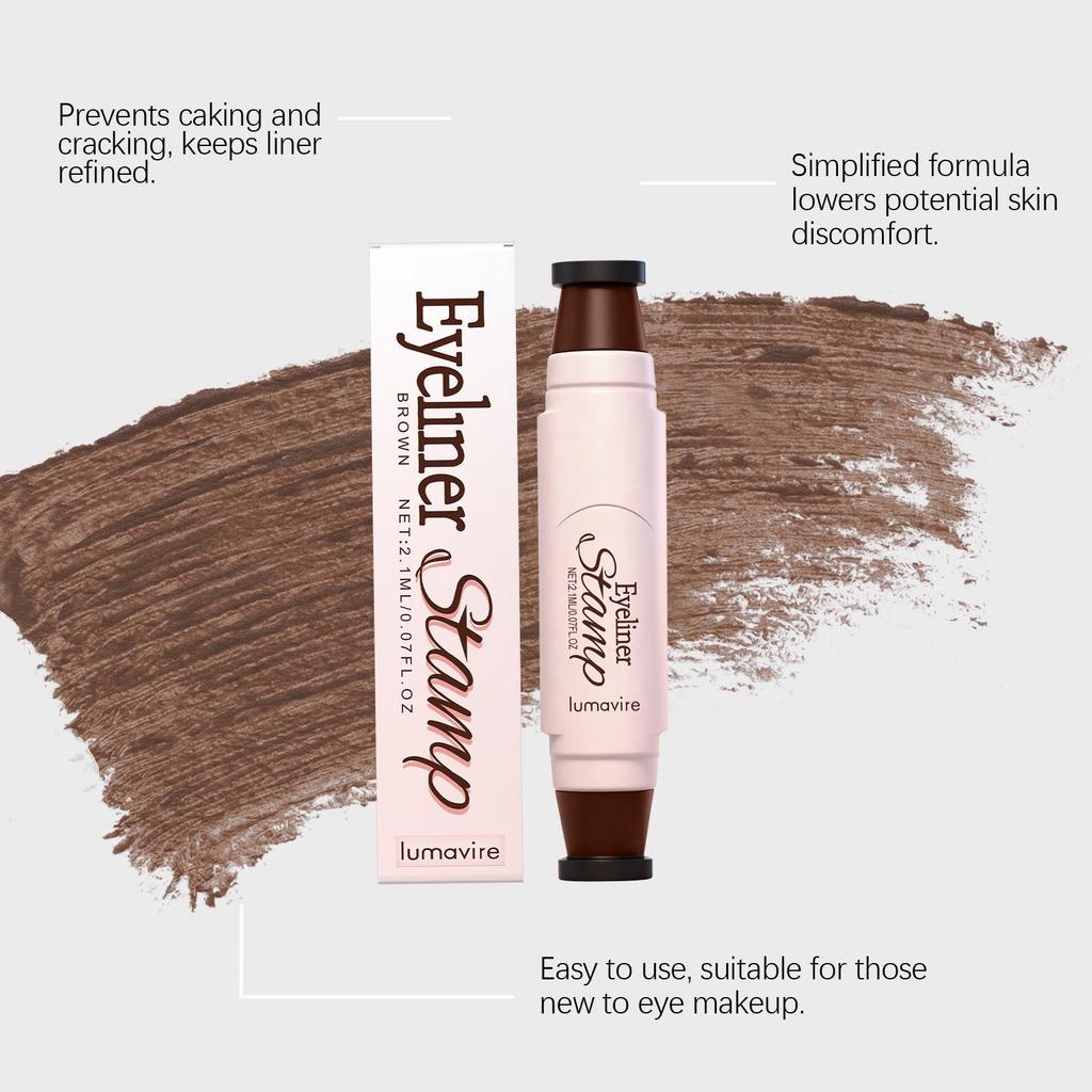 Lumavire Quick-Drying Brown Eyeliner Stamp Pen: Lazy-Person's High-Pigment Natural Soft-Focus Solution.