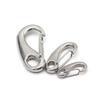 6pcs Egg Shape Spring Snap Hooks Marine 304 Stainless Steel Multifunctional Hiking Camping Belt Carabiner Quick Release Hook