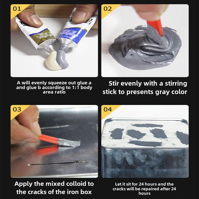High-Temperature Resistant Metal Repair Glue,AB Super Glue Waterproof,Durable, Outdoor-Ready Adhesive for Grinding, Drilling,Filling
