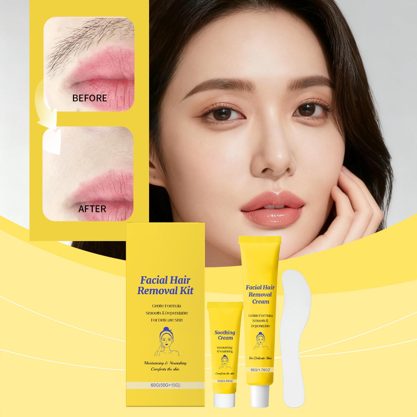 

Facial Hair Removal Cream, And Gentle Hair Removal Lotion For Sensitive Skin, Suitable For The Chin, Upper Lip And Cheeks one size белый