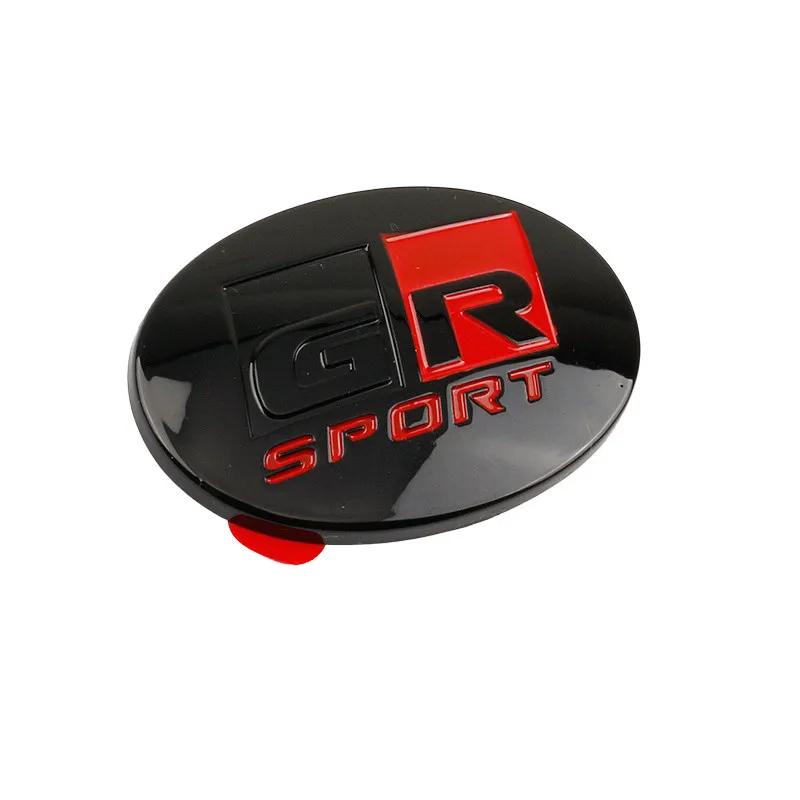 Для T-oyot-a GR Sport логотип, крышка рулевого колеса, наклейка, эмблема, значок, наклейки для YARiS Corolla RAV4 C-HR Camry Supra Prado Tacoma Glossy Black