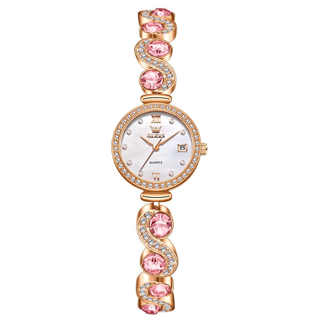 Ladies' Waterproof Quartz Watch Fashionable and Personalized S-shaped Full Diamond Bracelet