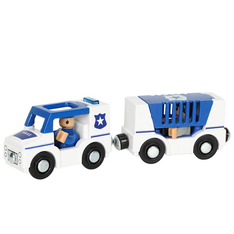 New Multifunctional Magnetic Car Ambulance Police Car Compatible with Thomas Wooden Track Train Toys For Kids