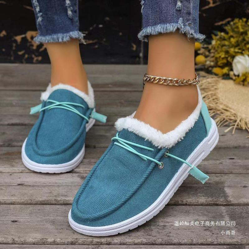 Thick-soled, Fleece, Low-top Single-shoe Women's Warm, Large-sized Cotton Shoes